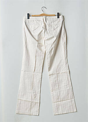 Pantalon flare fermeture zippée sous rabat avec crochet taille basse blanc FREEMAN T.PORTER femme