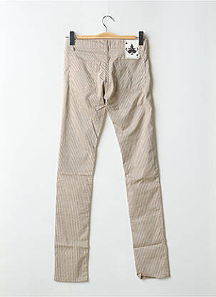 Pantalon slim tissage popeline taille haute beige HELLS BELLS femme