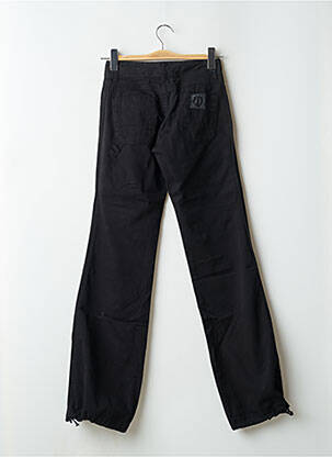 Pantalon droit tissage popeline taille basse noir LOIS femme