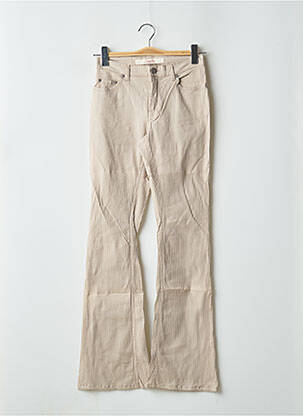 Pantalon flare stretch taille haute beige SCHOOL RAG femme