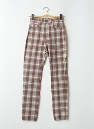 Pantalon slim stretch taille haute marron BONAVENTURE femme