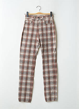 Pantalon slim stretch taille haute marron BONAVENTURE femme
