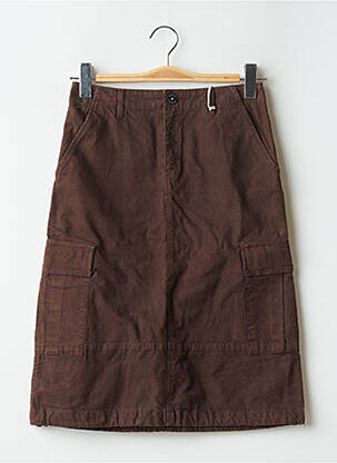 Jupe mi-longue taille normale marron SCHOOL RAG femme