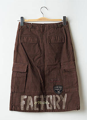 Jupe mi-longue taille normale marron SCHOOL RAG femme