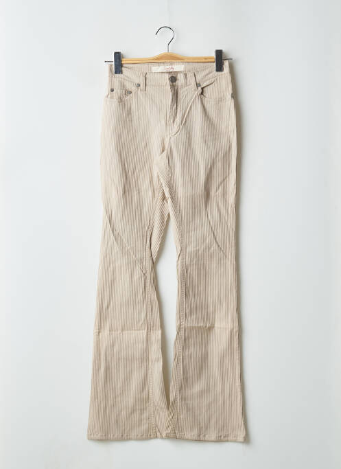 Pantalon flare stretch taille haute beige SCHOOL RAG femme