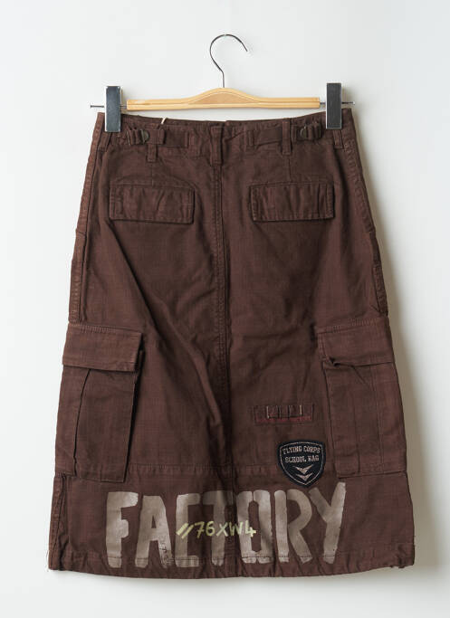 Jupe mi-longue marron SCHOOL RAG pour femme