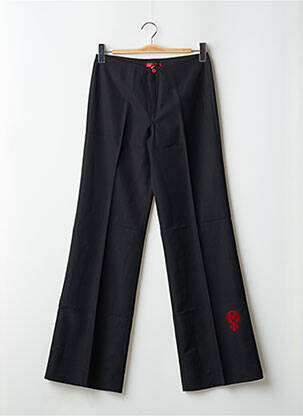 Pantalon large fermeture zippée sous rabat boutonné taille normale noir CIMARRON femme