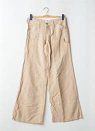 Pantalon large fermeture zippée sous rabat boutonné taille normale beige CIMARRON femme