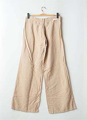 Pantalon large fermeture zippée sous rabat boutonné taille normale beige CIMARRON femme