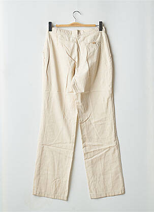 Pantalon droit tissage popeline taille normale beige CIMARRON femme