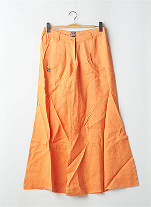 Pantalon large fermeture zippée sous rabat boutonné taille normale orange DESIGUAL femme