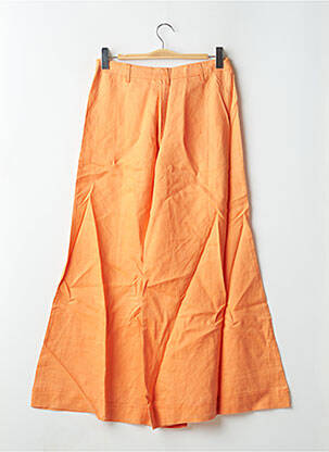 Pantalon large fermeture zippée sous rabat boutonné taille normale orange DESIGUAL femme