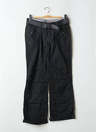 Pantalon droit fermeture zippée sous rabat boutonné taille basse noir ESPRIT femme