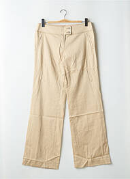 Pantalon large fermeture zippée sous rabat boutonné taille basse beige ESPRIT femme