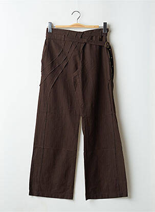 Pantalon large taille normale taille normale marron 2 TWO femme