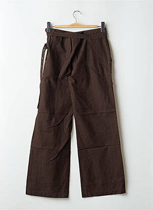 Pantalon large taille normale taille normale marron 2 TWO femme