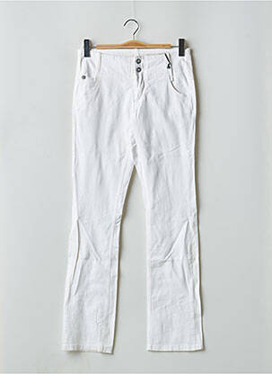 Pantalon droit stretch taille normale blanc AEM'KEI femme