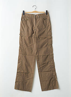 Pantalon droit tissage popeline taille normale marron PABLO GERARD DAREL femme