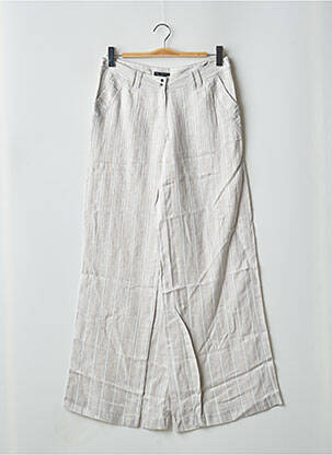 Pantalon large poches taille haute gris HEL-S femme
