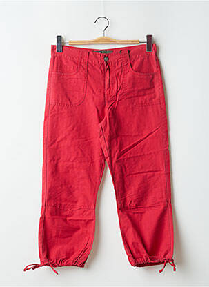 Pantalon 7/8 tissage popeline taille normale rouge RWD femme