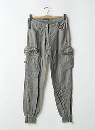 Pantalon cargo tissage popeline taille basse vert RWD femme