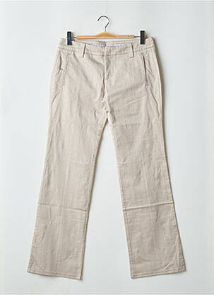 Pantalon droit tissage popeline taille basse beige FREEMAN T.PORTER femme