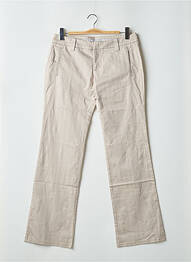 Pantalon droit tissage popeline taille basse beige FREEMAN T.PORTER femme