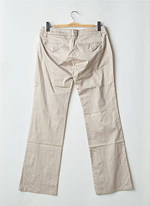 Pantalon droit tissage popeline taille basse beige FREEMAN T.PORTER femme