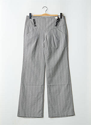 Pantalon large fermeture zip latéral taille haute gris FREEMAN T.PORTER femme