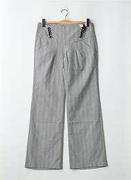 Pantalon large fermeture zip latéral taille haute gris FREEMAN T.PORTER femme