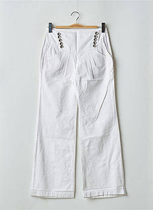 Pantalon large fermeture zip latéral taille haute blanc FREEMAN T.PORTER femme