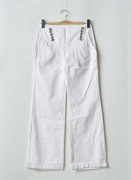 Pantalon large fermeture zip latéral taille haute blanc FREEMAN T.PORTER femme