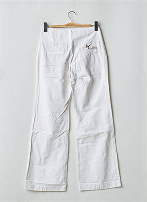 Pantalon large fermeture zip latéral taille haute blanc FREEMAN T.PORTER femme