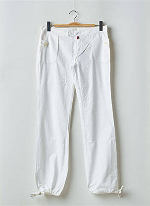 Pantalon droit fermeture zippée sous rabat avec crochet blanc BE YOU K femme
