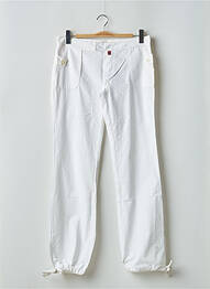 Pantalon droit fermeture zippée sous rabat avec crochet blanc BE YOU K femme