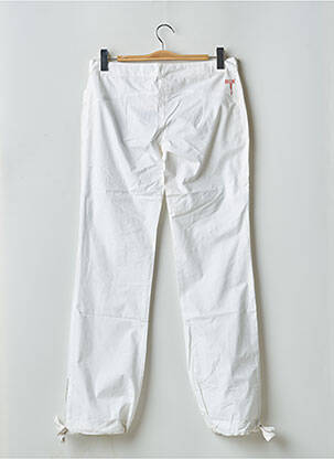 Pantalon droit fermeture zippée sous rabat avec crochet blanc BE YOU K femme