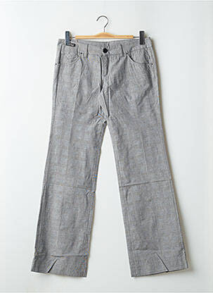 Pantalon droit fermeture zippée sous rabat boutonné gris LOIS femme