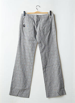 Pantalon droit fermeture zippée sous rabat boutonné gris LOIS femme