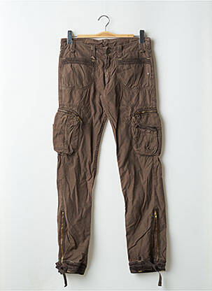 Pantalon cargo coupe droite marron LE TEMPS DES CERISES femme
