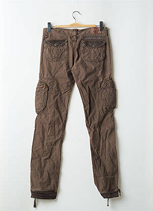 Pantalon cargo coupe droite marron LE TEMPS DES CERISES femme