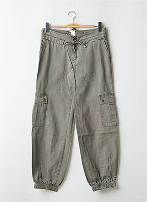 Pantalon droit fermeture zippée sous rabat boutonné gris LA BRIGADA INTERNACIONAL femme