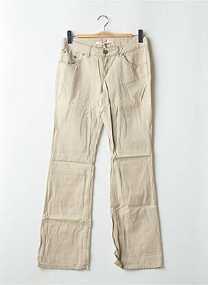 Pantalon flare stretch taille basse beige SCHOOL RAG femme