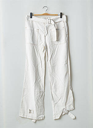 Pantalon droit tissage popeline taille basse blanc SCHOOL RAG femme