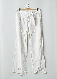 Pantalon droit tissage popeline taille basse blanc SCHOOL RAG femme