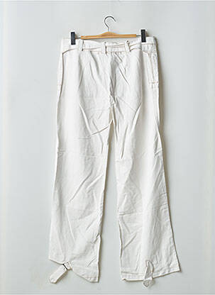 Pantalon droit tissage popeline taille basse blanc SCHOOL RAG femme