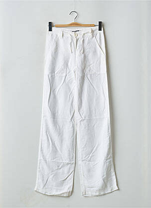 Pantalon droit tissage popeline taille basse blanc TEDDY SMITH femme