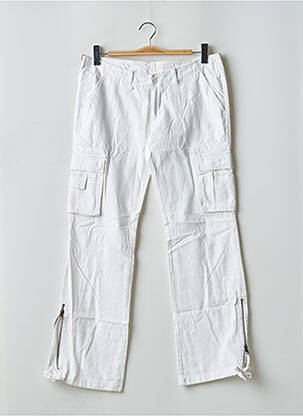 Pantalon cargo coupe droite taille basse blanc TEDDY SMITH femme