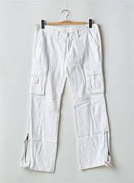 Pantalon cargo coupe droite taille basse blanc TEDDY SMITH femme
