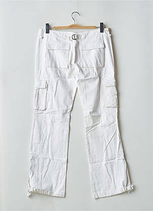 Pantalon cargo coupe droite taille basse blanc TEDDY SMITH femme