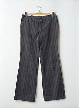 Pantalon droit tissage popeline taille basse gris TEDDY SMITH femme